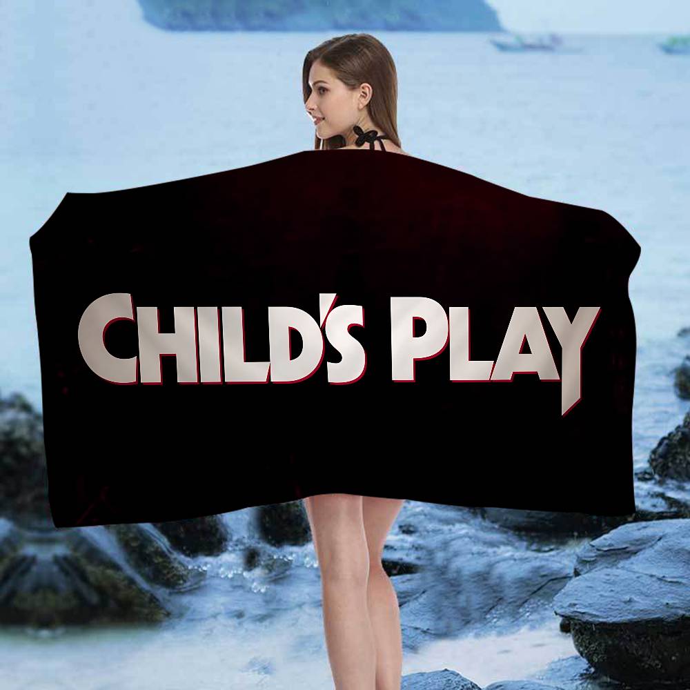 Horror Movie C-Child P-Play Beach Colorful Bath Towels for Girl Microfiber Quick Dry Sand Free Beach Yoga Spa Gym Pool