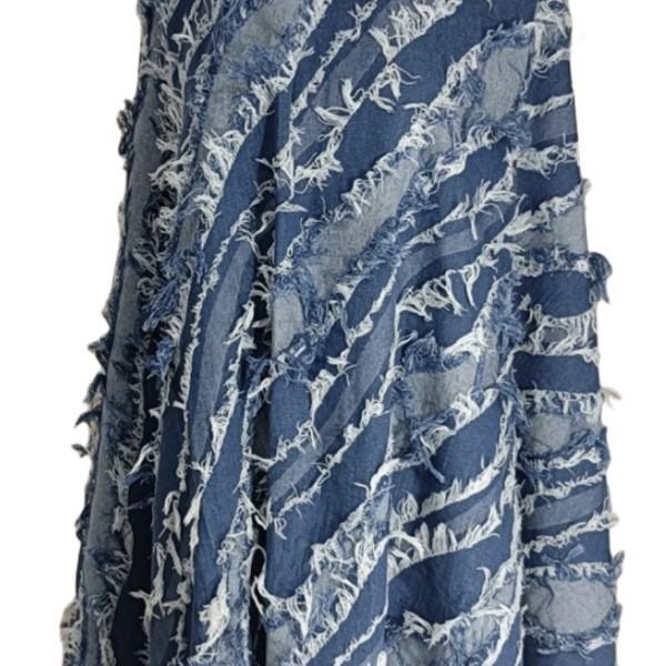 Tassel Jacquard Denim Skirt-Pants Jacket – Japanese & Korean Designer Style, Handmade DIY