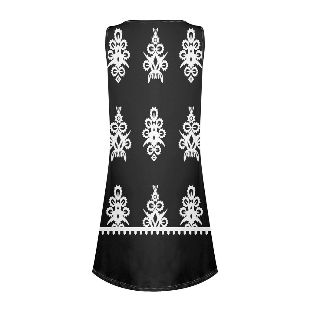 Summer Dresses For Women Beach Boho Sleeveless Printing Flowy Pocket Tshirt Tank Sundresses