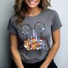 202526 Moda Verão Camiseta Mickey Y2k Chapéu da Minnie Mouse Estampado 100% Algodão Camiseta Estampada Unissex Camiseta Solta