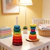 Rainbow Stacking And Rotating Toy For Early Childhood Development With Sensory And Cognitive Skills