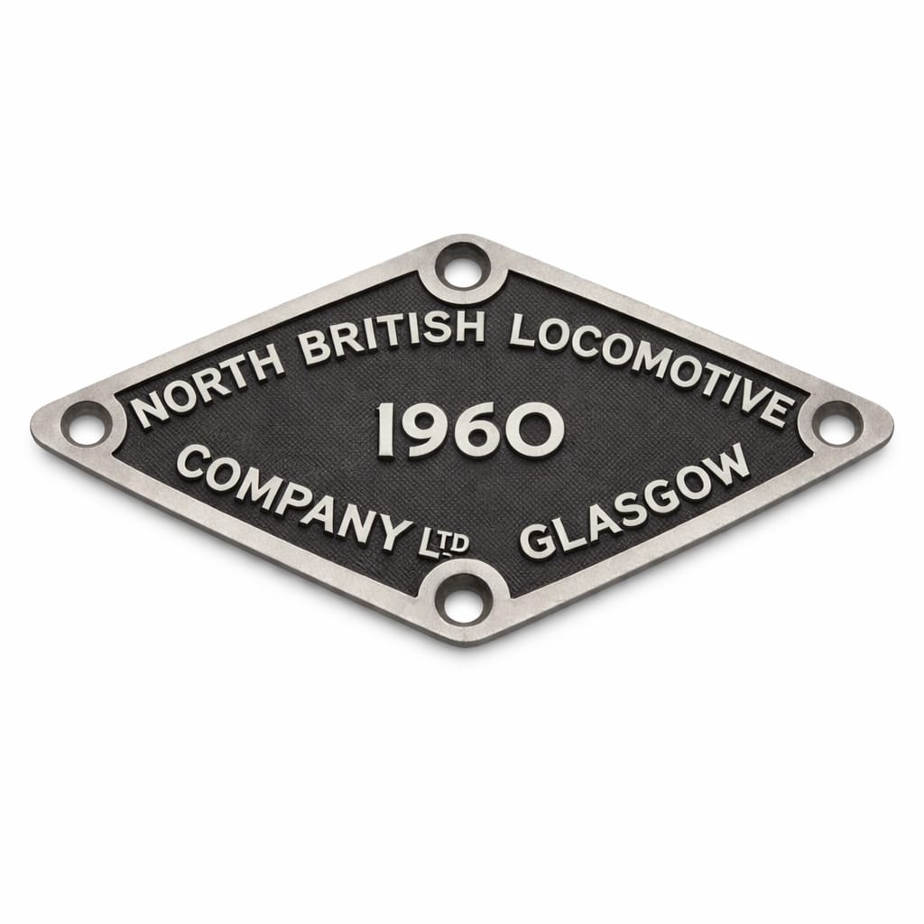Diesel locomotive Name Plate 1960 12cm By 6cm чёрный