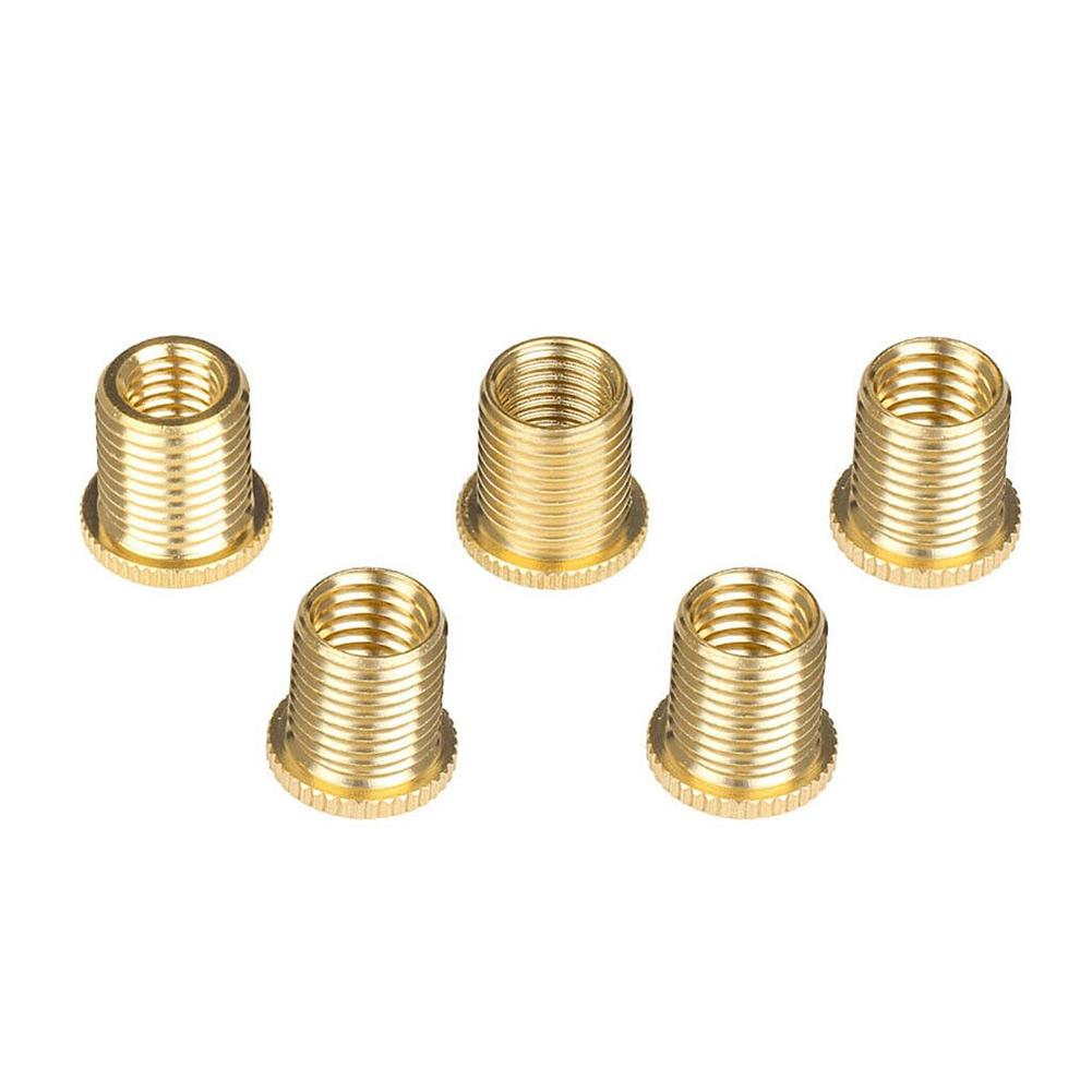 Gold 5Pc Gear Shift Knob Thread Adapter Nut Insert Kit M10x1 25 M10x1 5 M8x1 25