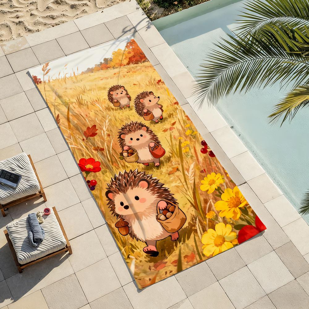 Fashion print Hedgehog Towel Drying Bath Towel Applicable To Light Swimming Camping Yoga Beach Out