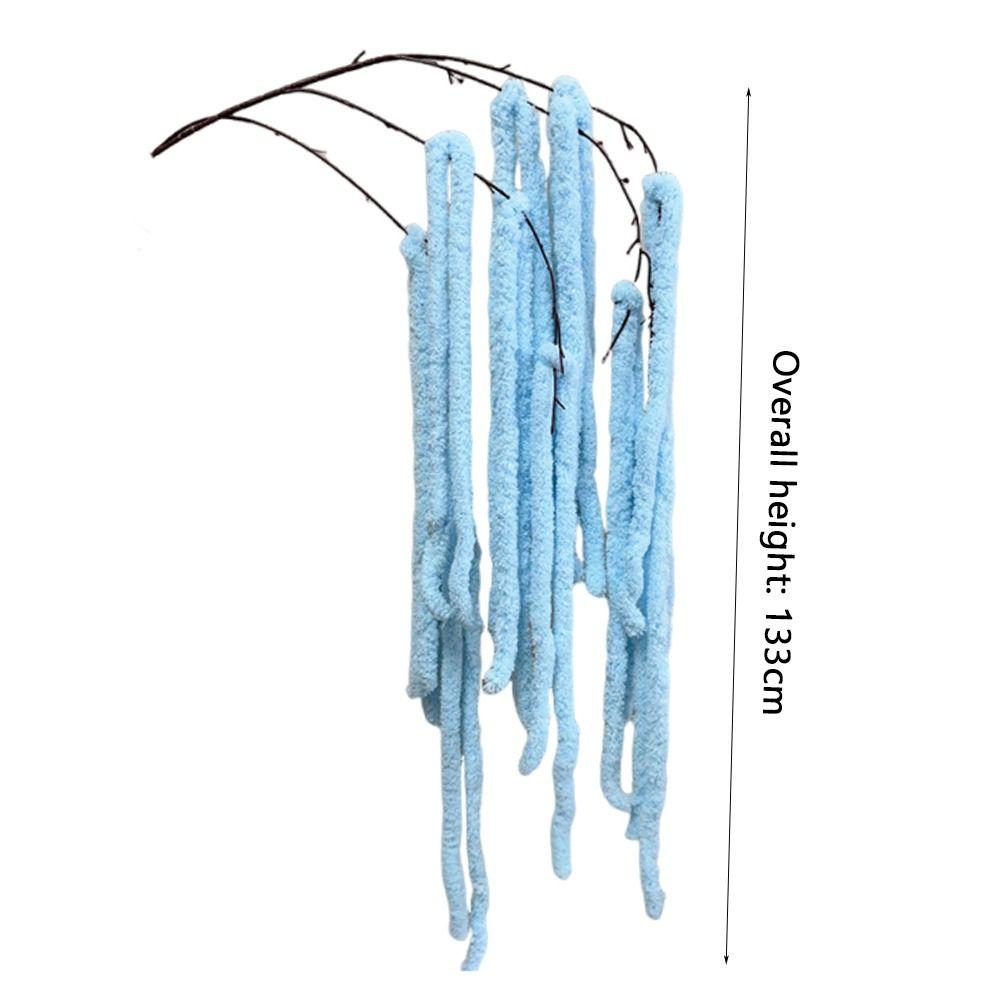 Coarse Wool Simulation Flower Multicolor Rhine Design Hanging Rice Flower Fox Tail Shape Yarn Material Artificial Hanging Plant