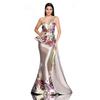 Women Wedding Bride Bridesmaids Elegant Round Neck Sleeveless Embroidery Maxi Long Dress Party Ball Gown