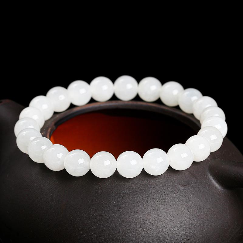 Jinde Jewelry Hetian White Jade Women's Beaded Bracelet Gift