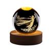 3D Cartoon Crystal Ball Night Light - Inner Carving Glass Ornament for Desktop or Birthday Gift