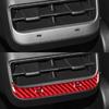 Red Carbon Fiber Car Central Armrest Box Rear AC Vent Cover For Model 3 Y 17-22
