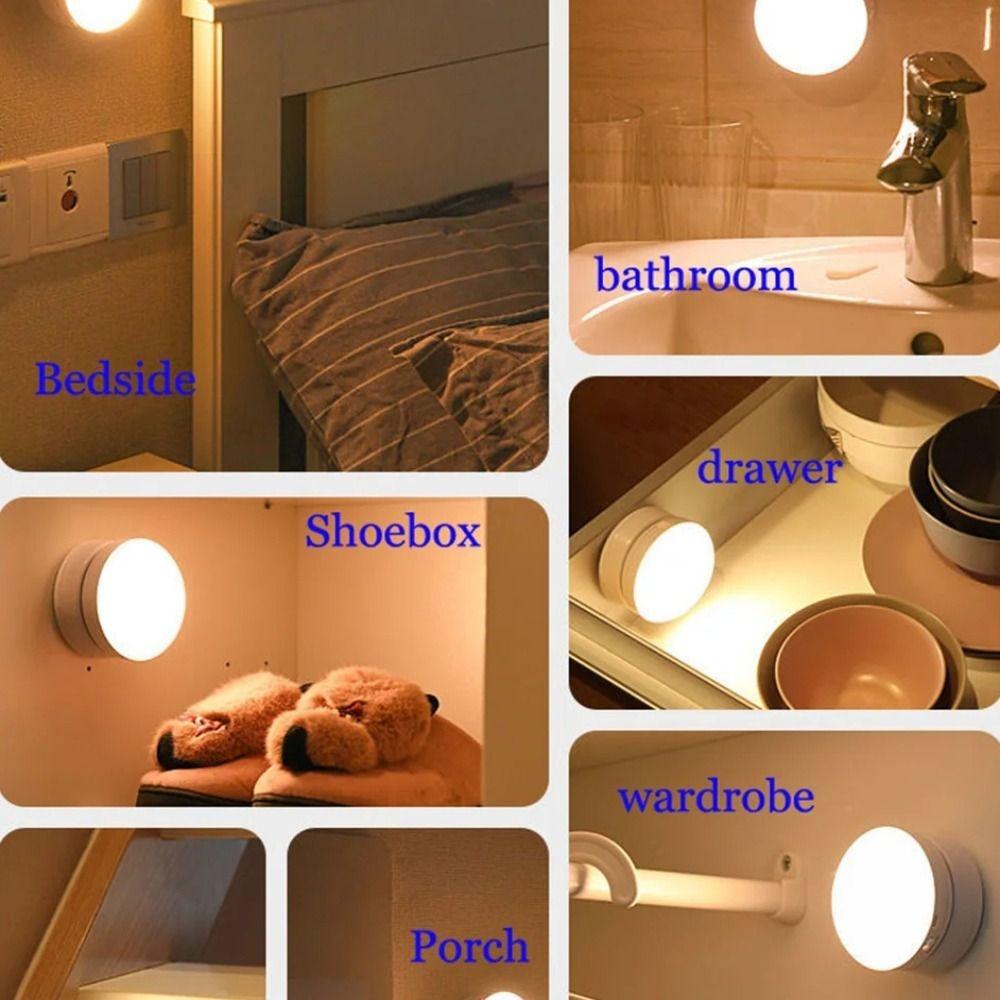 360 Rotated LED Night Light USB Charging Cabinet Light Wall Lamps  Corridor Home Bathroom