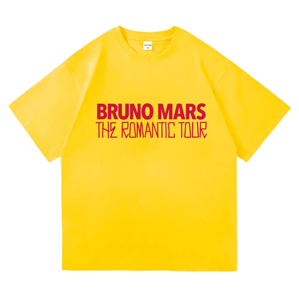 Bruno Mars The Romantic Tour 2026 Maglietta Moda Uomo Estetica Oversize Larga T-shirt Vintage 100% Cotone Top Magliette Grafiche