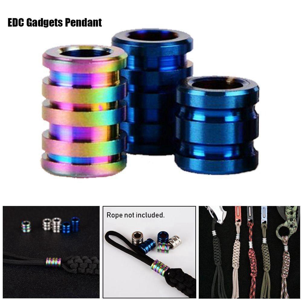 Lightweight Outdoor Titanium Alloy Beads Paracord Rope Knife Pendant  EDC Multi Tools