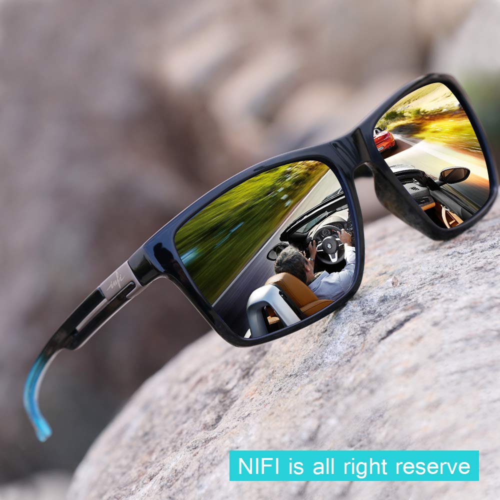 Polarized Sunglasses for UV Gradient Black Blue Mirror Designer Model [INFI] Fishing, Driving, Sports, Running, Protection, Men's & Women's, Frame,