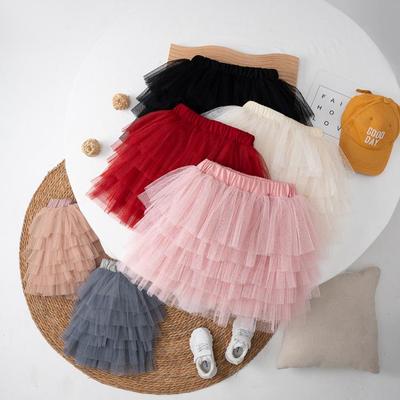 Girls' 2023 Korean Princess Mesh Puffy Skirt – Versatile & Sweet Performance Skirt