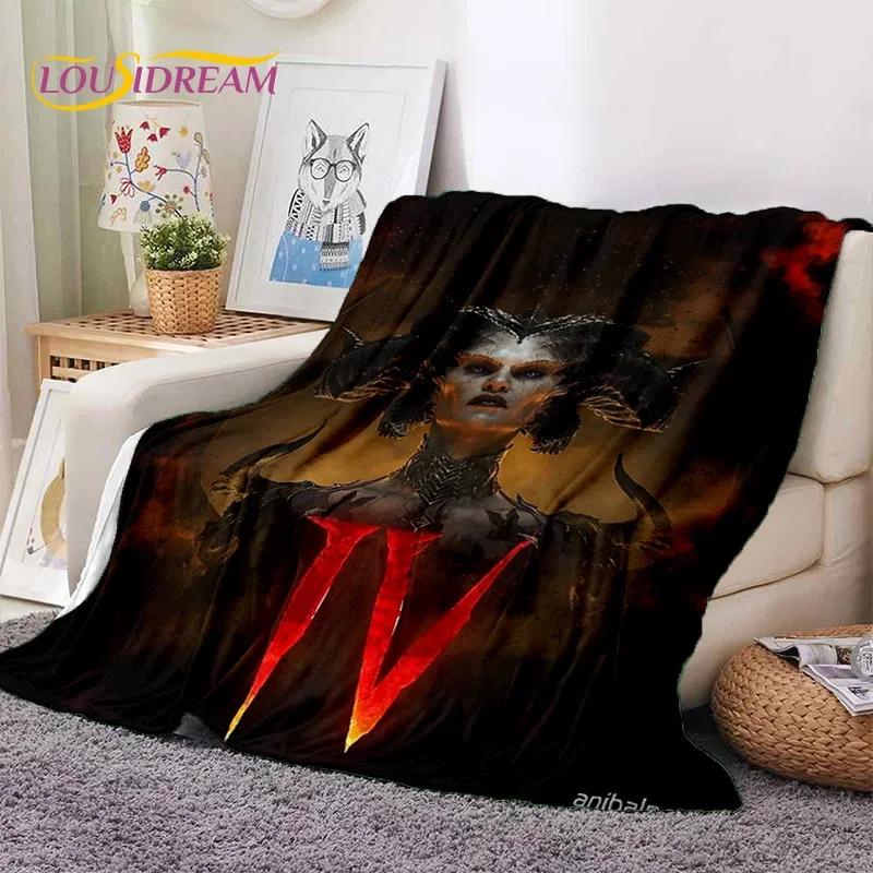 Diablo 3D-Retro-Spiel, Gamer, weiche Flanelldecke für Betten, Schlafzimmer, Sofa, Picknick, Überwurfdecke zum Abdecken, Outdoor-Freizeit, Nickerchen, Geschenk