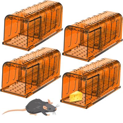 Small Mouse Mouse Expandable Easy To Set Clear Color for Easy Capture Trap, Step-Type Trap, Repellent, Size, Up, Reusable, (Brown, 4-Pack)