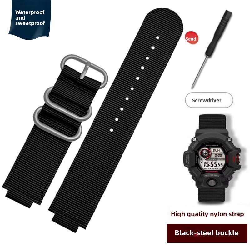 GW9400 Modified Nylon Watch Band For Casio G-SHOCK 3410 GW9300 nylon canvas Strap 24*16mm Sports Waterproof Bracelet Accessories
