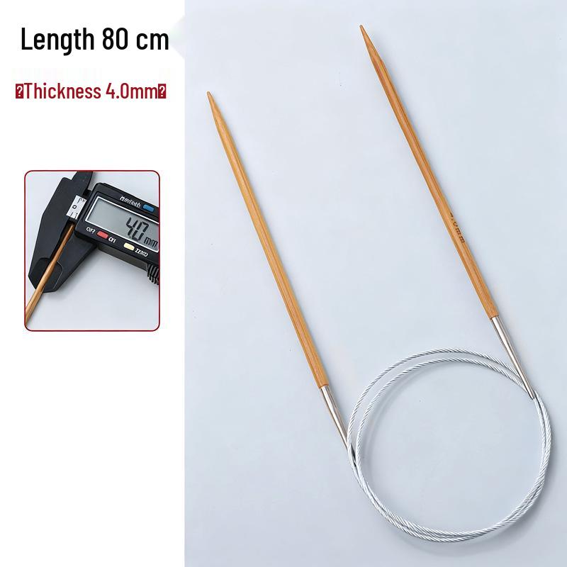 Bamboo & Stainless Steel Circular Knitting Needles Set for Wool Scarves & Cuffs