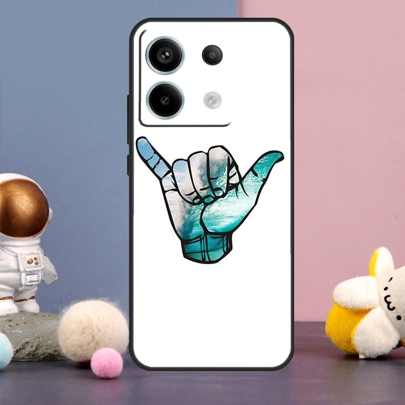 Shaka Surf Hang loose Case For Xiaomi Redmi 13C 12 12C 9C 10C Redmi Note 11 12 13 Pro 9 10 10S 11S 12S Back Cover