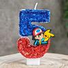 1-9  Themed Number Candles, Ling Glitter Birthday Cake Decorations For Kids Fans