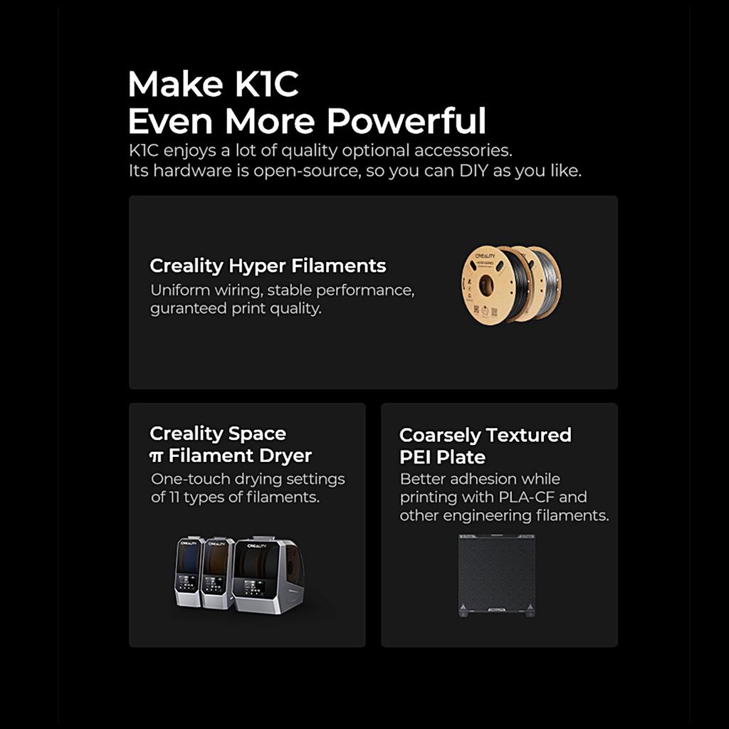   K1C 3D Print  600mmCelsiuss High Speed   3D Print s with Al Cam a Obs vant All-Metal Hot End Kit   Direct   Extrud  Auto Leveling