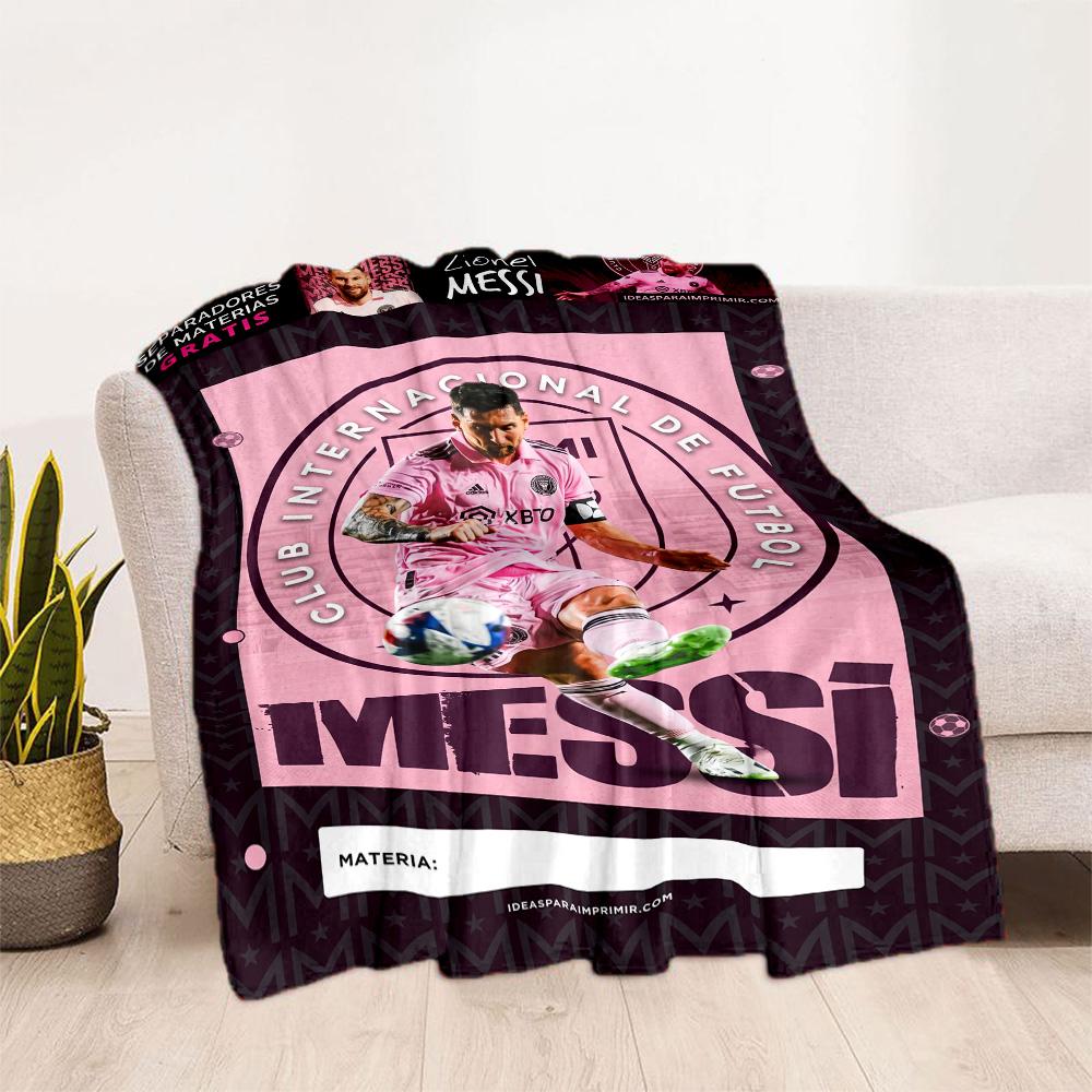 Messi 496 Blanket Ultra-Soft Suitable for Bed Picnics Office Chair All-Season Use Playful Design Gift for Travel Home Birthdays