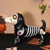 Halloween Ornament Skeleton Cat Dog Shape Resin Statue Indoor Outdoor Cat Sculpture Haunted House Desktop Decor