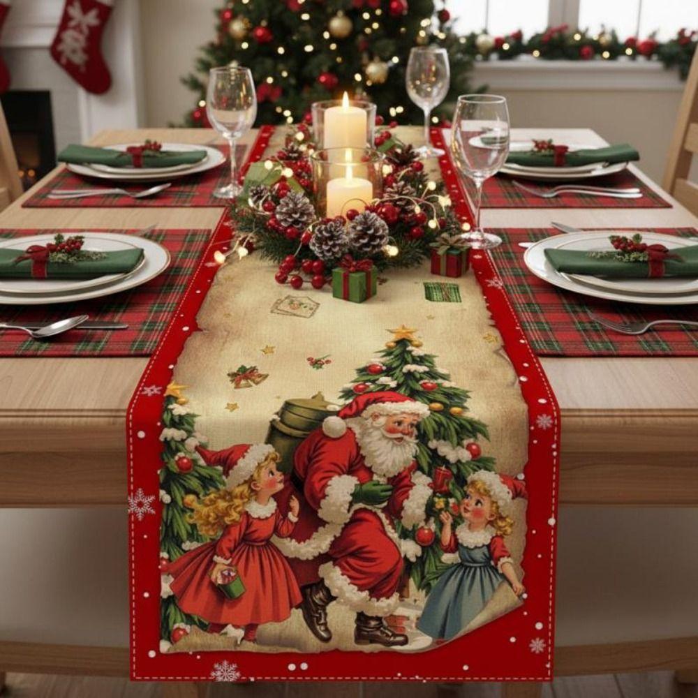 Steag de masă Crăciun Anul Nou Clopoței de Crăciun Față de masă de Crăciun Husă nouă de masă Decorațiuni de masă pentru casă