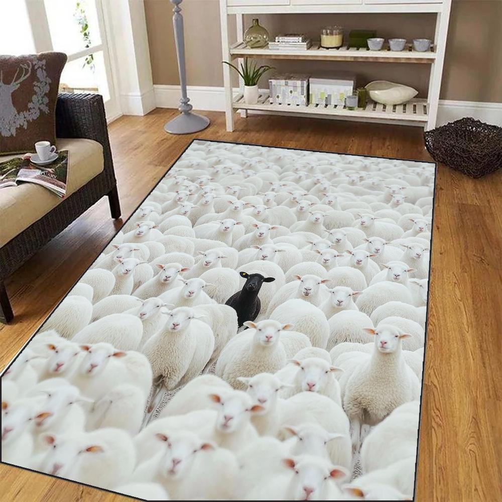 Unique Individual in Crowd Carpet Abstract Animal Pattern Mat Rug Living Room Home Decoration Modern Artistic Floor Mats Carpets