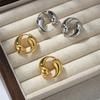 Unusual Solid Stainless Steel  Yin Yang Huggie Hoop Earrings for Women Chunky Statement Taiji Thick Ear Hoops Trend