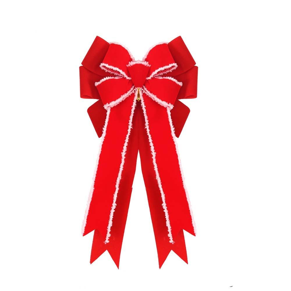 Large Size Christmas Tree Bowknot Double Layer Present Ribbon Knot Christmas Wreath Bow  Wedding