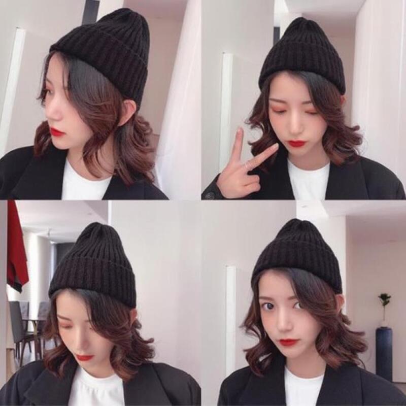 Numoo Goldjinit FW season black winter hat Y2K black