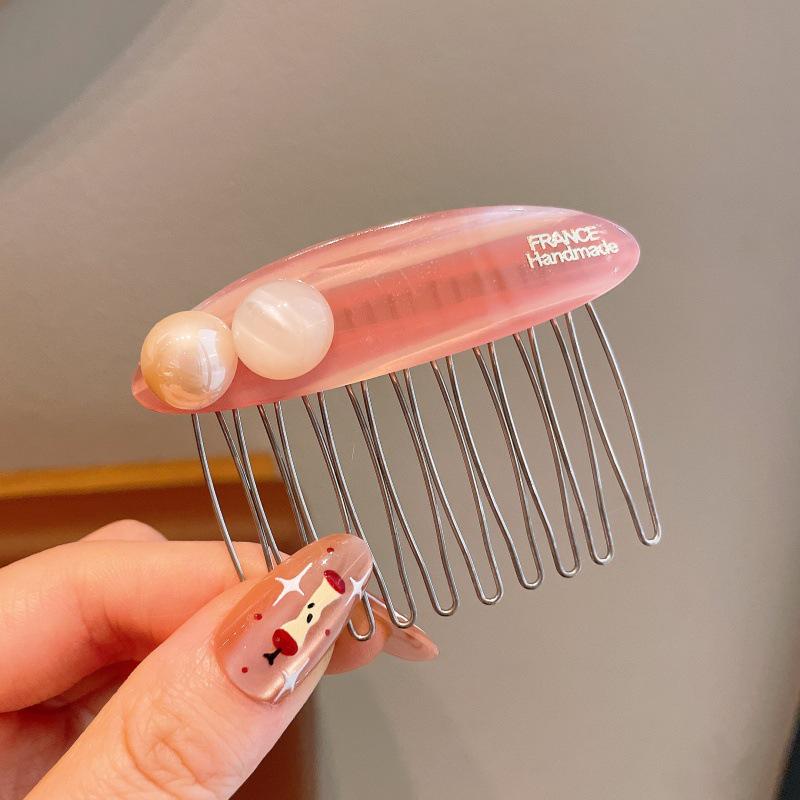 Korean Style Acetate Heart Hair Comb: Retro-Inspired, High-End, Light Luxury Hair Clip