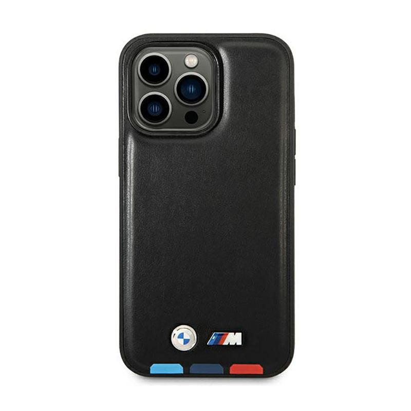 Bmw Leather Hot Stamp Tricolor Magsafe - Etui Iphone 14 Pro (Czarny)