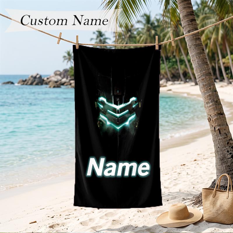 Dead Space Custom Name Printed Beach Towel Personalized Soft Towel For Swimming Beach Travel