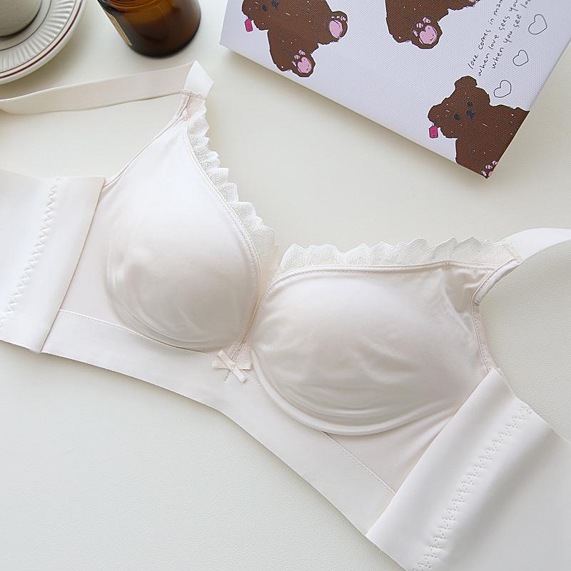 

Underwear Women s Gathering Bra Adjustable Secondary Breasts No Underwire Bra Push Up Bra 38/85B бежевый