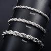 Pulseira unissex corrente torcida estilo hip hop aço inoxidável polido antiferrugem hippie rock star cantor clube festa joias de pulso