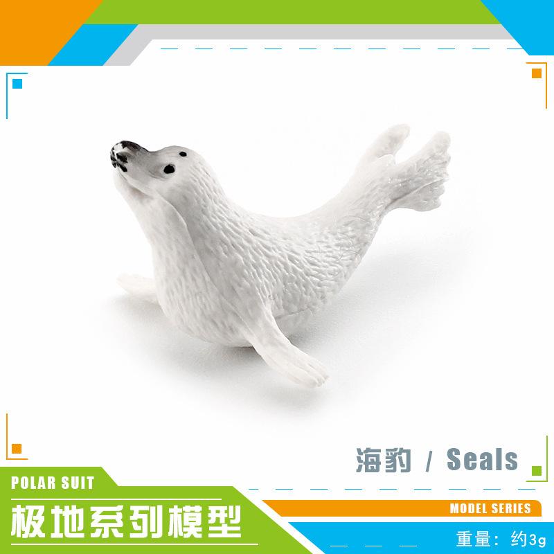 Simulation Polar Animal Set Model Arctic Rabbit White Fox Polar Bear Beluga Whale Seal White Owl Static Ornament
