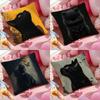 Black Cat Pillow Case Soft Plush Fabric Double-Sided Printed Cushion Cover Warm Winter Sofa Pillow Case
