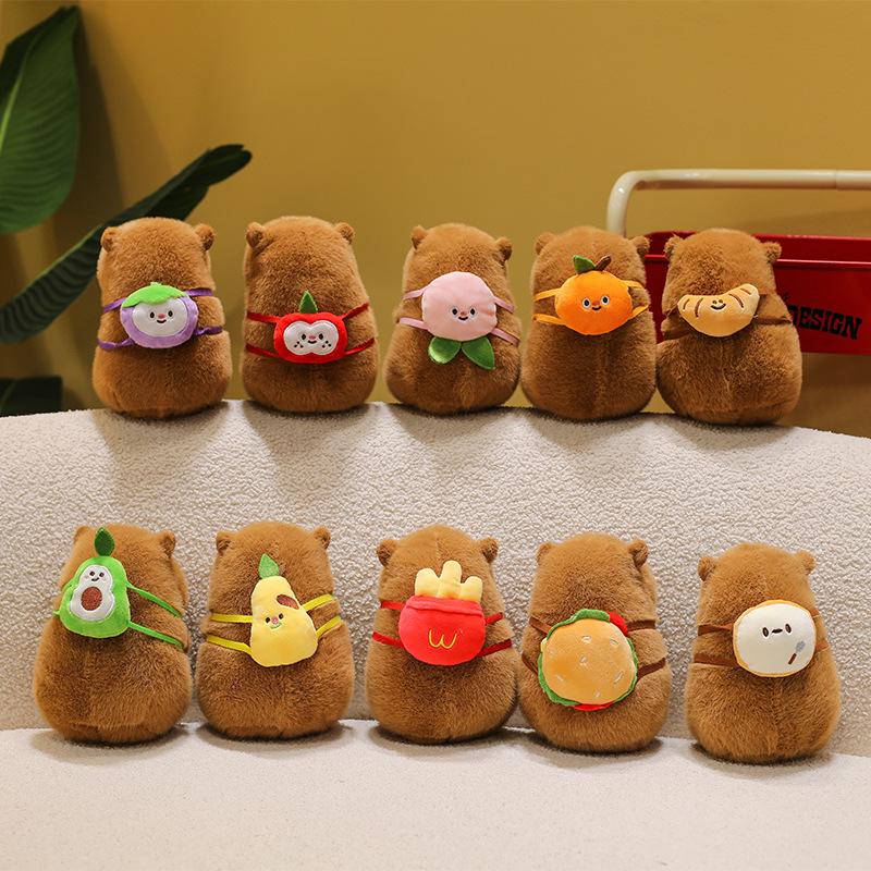 Popular Burger Backpack Kapibara Cute Capybara Plush Toy Doll Cute Children's Doll Gift