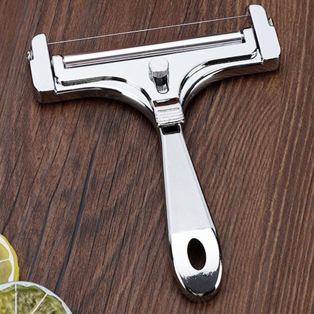 Cheese Slicing Tool Handheld Cheese Cutter Stainless Steel Wire Adjustable Thickness Cheese Slicing Tool for Mozzarella Cheddar