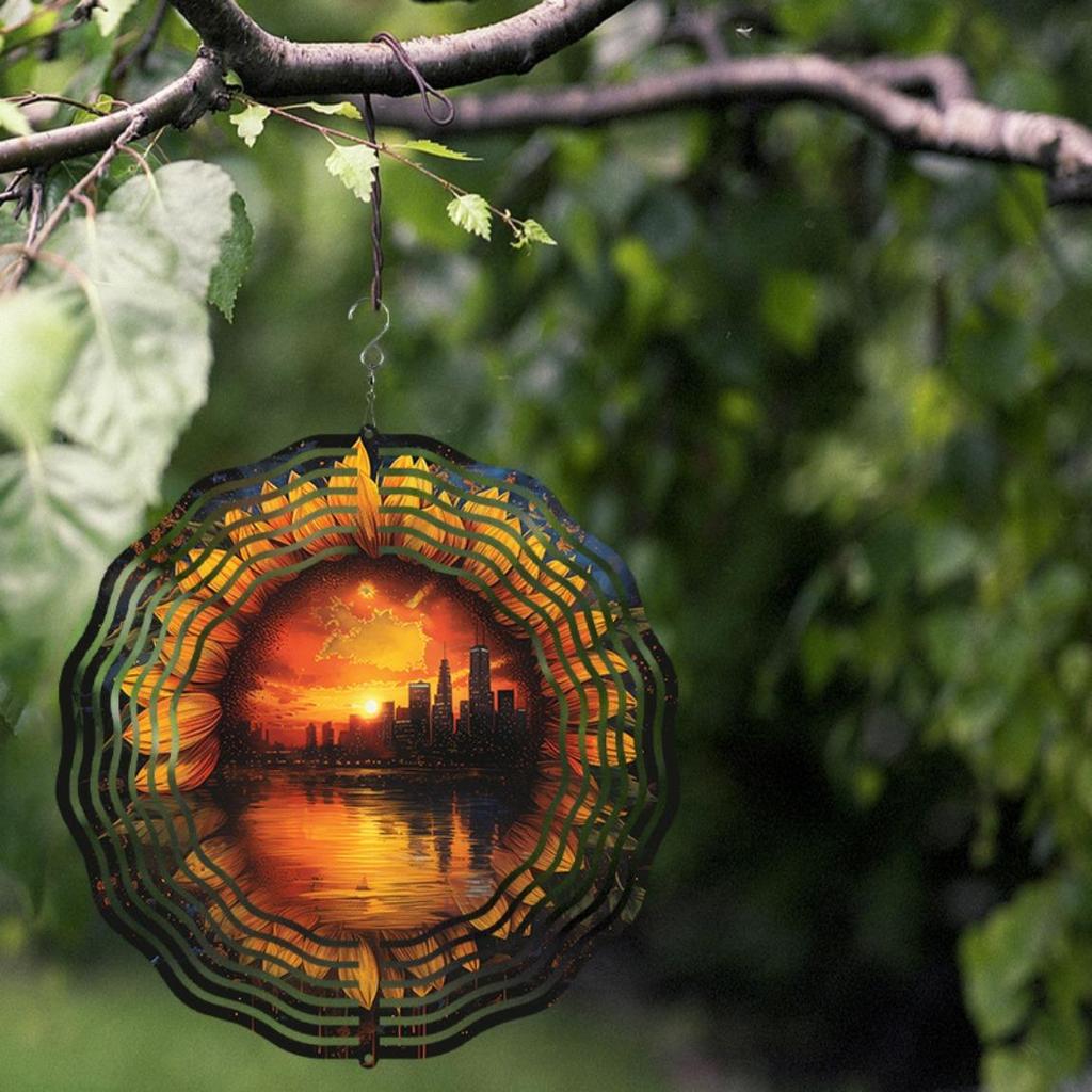 Solar-Powered Sunflower Wind Spinner – Stainless Steel Garden Decor, Indoor/Outdoor Hanging Ornament, Eco-Friendly Solar Charging (No Battery Needed)