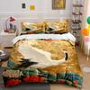 Elegant Crane Golden Art Set Soft Comfortable Duvet Cover Bedding Set Included 1*Duvet Cover & 2*Pillowcases, Gift