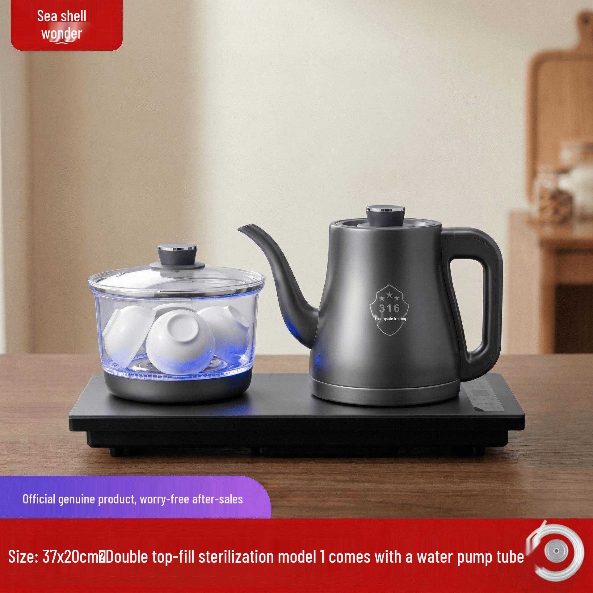Automated Bottom-Fill Electric Kettle  Tea Table with Thermostatic Features