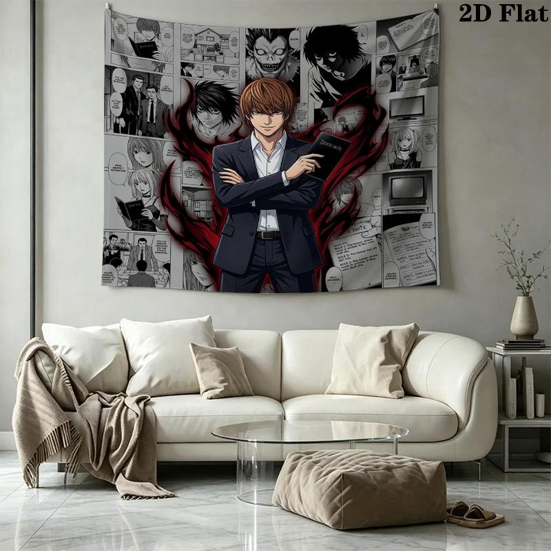 Death Note Wall Tapestry Aesthetic Wall Hanging Printed Fabric Blanket Decorative Tapestries For Bedroom Living Room Home Decor