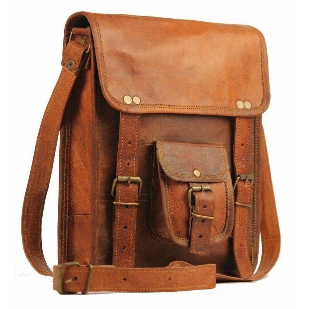 New Satchel Vintage Brown Handmade Messenger Shoulder Goat Leather Bag