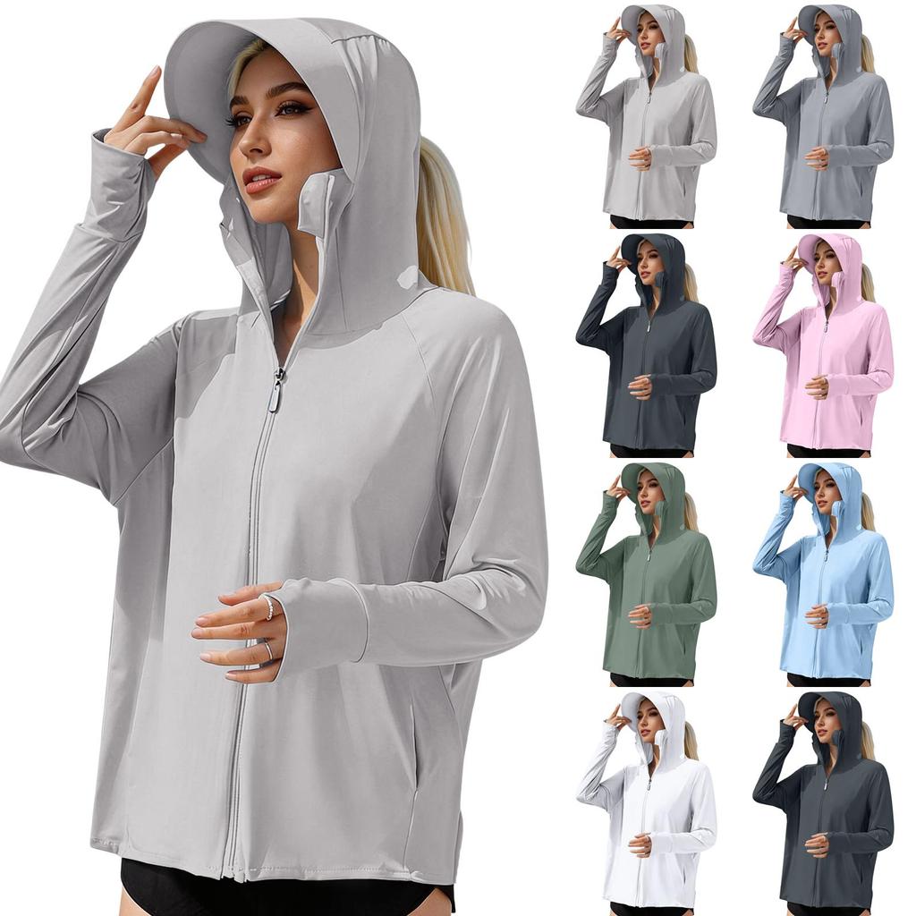 Women's Ice Silk UV Thin Breathable Loose-fitting Cycling Sun Clothing