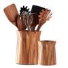 Acacia Wood Cutlery Holder 360° Rotating Utensil Storage Box New Kitchen Utensil Holder  Countertop