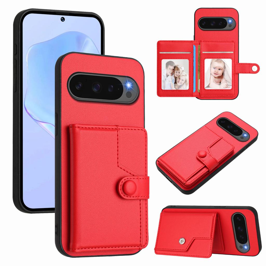 For Google Pixel 10 Pro/Google Pixel 10 Case RFID Blocking Card Holder Kickstand TPU+PU Leather Phone Back Cover