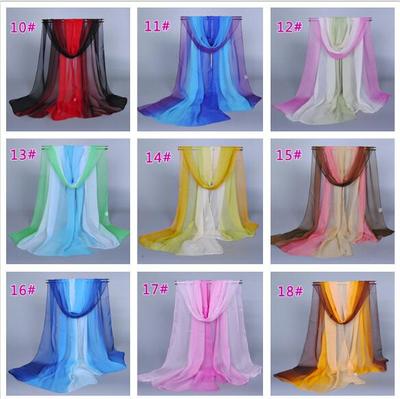 Lady Fashion Voile Girls Scarves Chiffon Scarf Women High Quality Gradual Color Women Silk Scarf  Popular Scarves Wrap Shawl